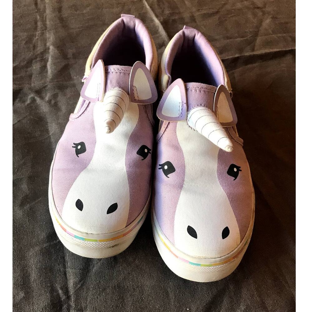 Vans Womens Purple Rainbow Unicorn Glitter Sneakers size 6